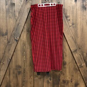 Red and Black Checkered Skirt